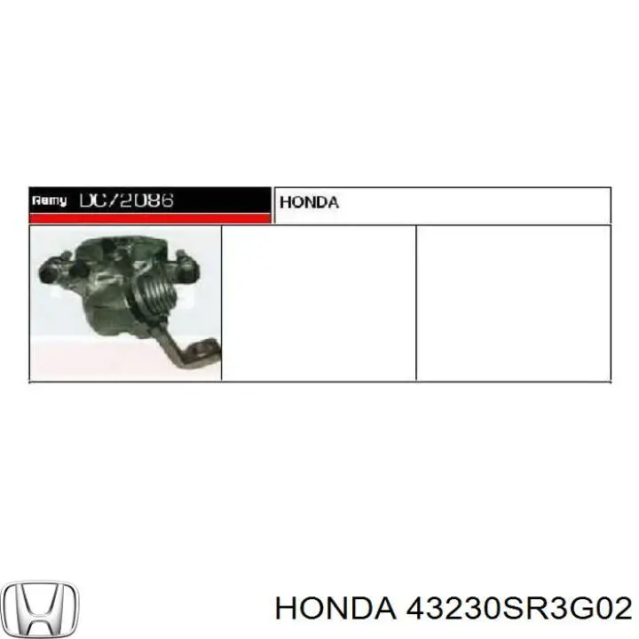 43230SR3G02 Honda pinza de freno trasera izquierda