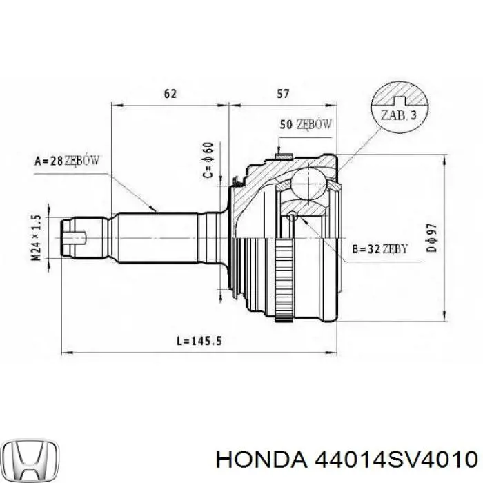 44306SM4980 Honda junta homocinética exterior delantera