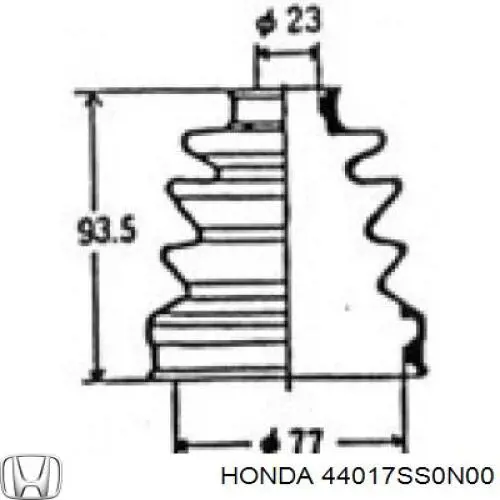 44017SS0N00 Honda fuelle, árbol de transmisión delantero interior