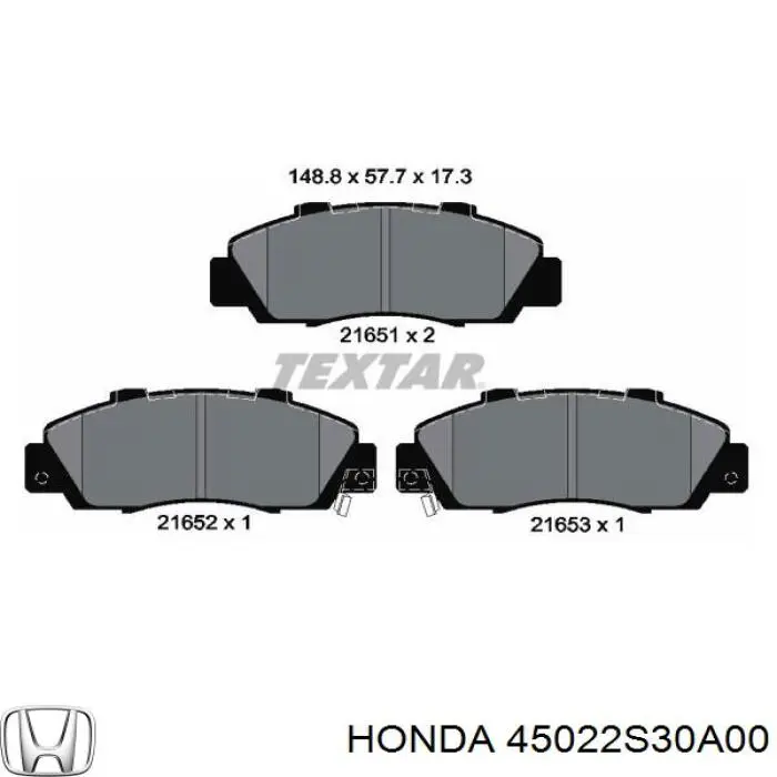 45022S30A00 Honda pastillas de freno delanteras