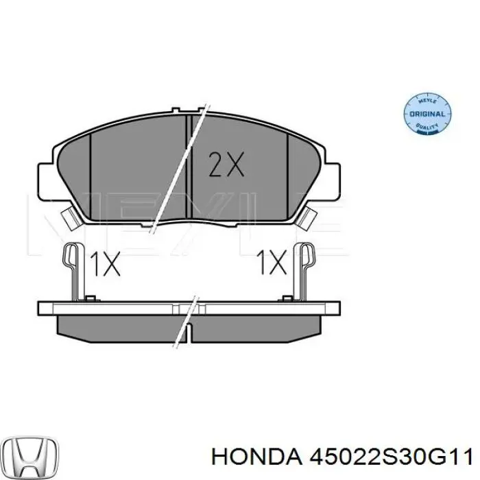 45022S30G11 Honda pastillas de freno delanteras