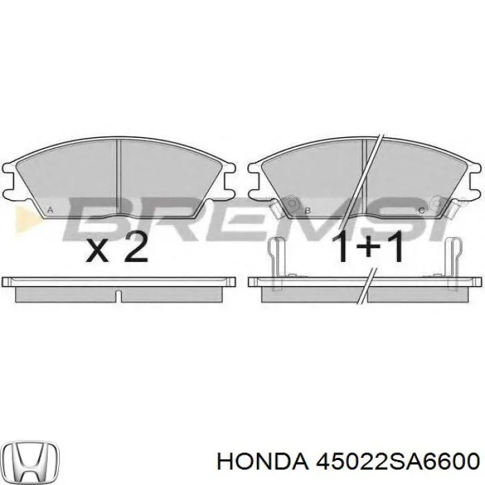 45022SA6600 Honda pastillas de freno delanteras