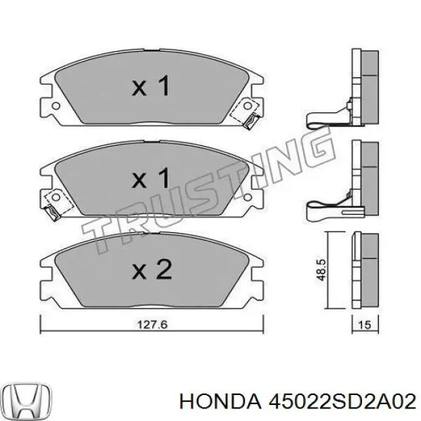 45022SD2A02 Honda pastillas de freno delanteras