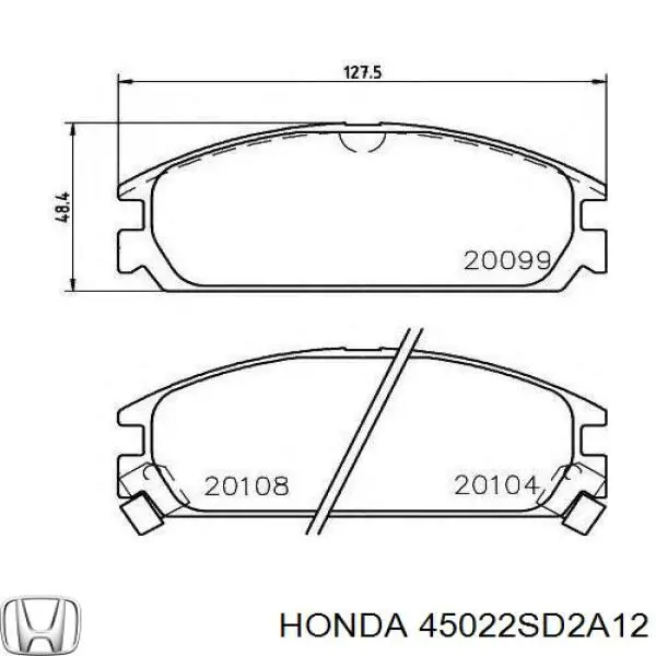 45022SD2A12 Honda pastillas de freno delanteras