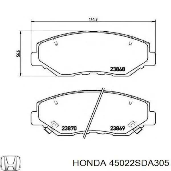 45022SDA305 Honda pastillas de freno delanteras