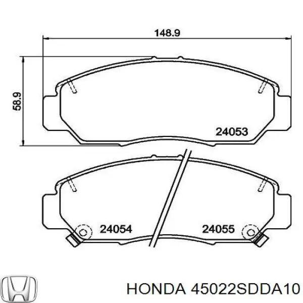 45022SDDA10 Honda pastillas de freno delanteras