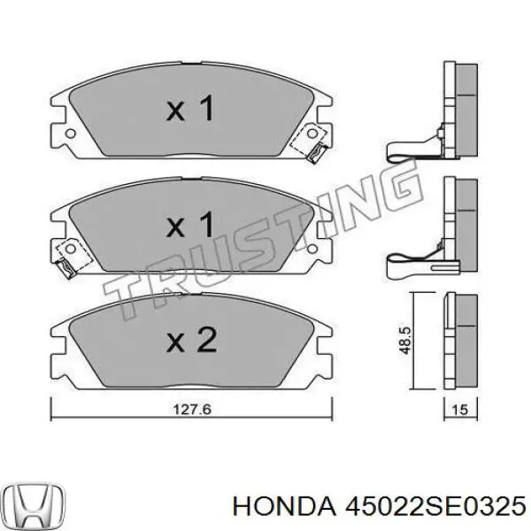 45022SE0325 Honda pastillas de freno delanteras