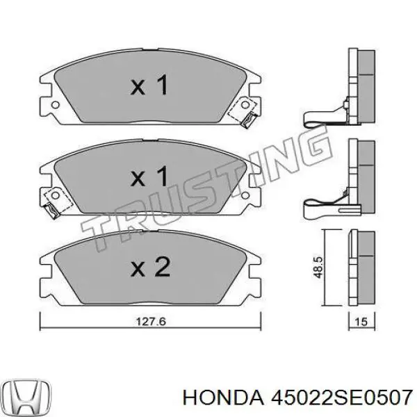 45022SE0507 Honda pastillas de freno delanteras