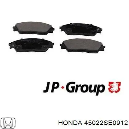 45022SE0912 Honda pastillas de freno delanteras