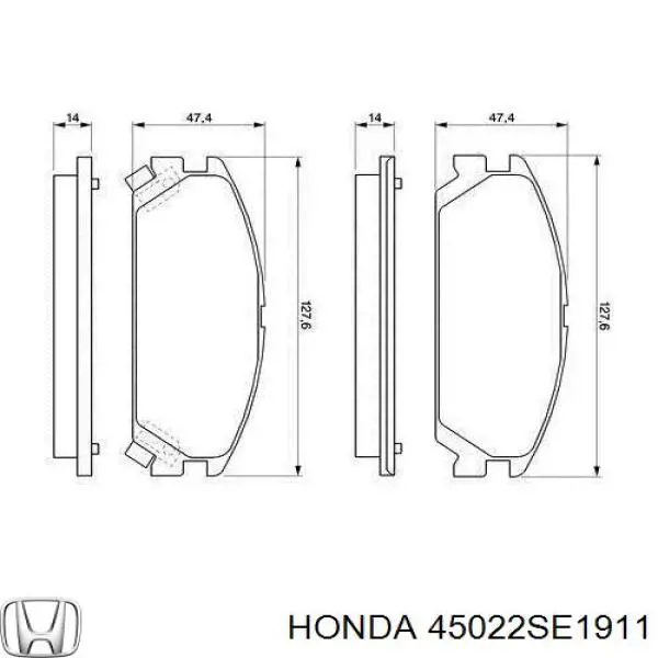 45022SE1911 Honda pastillas de freno delanteras