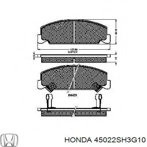 45022SH3G10 Honda pastillas de freno delanteras