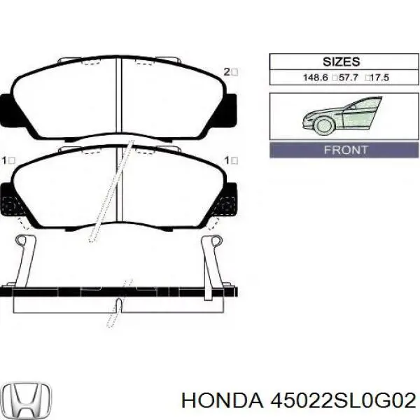 45022SL0G02 Honda pastillas de freno delanteras