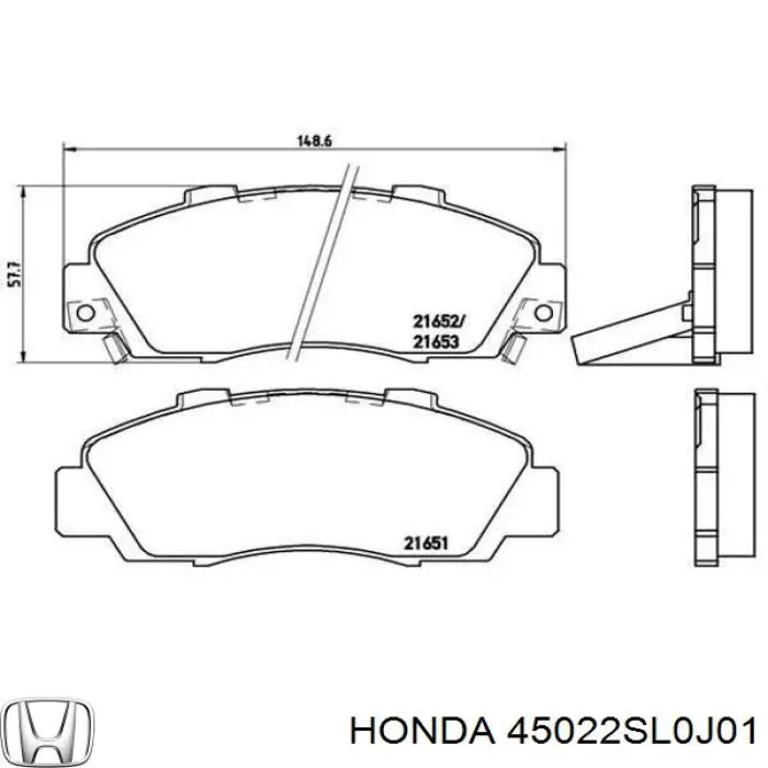 45022SL0J01 Honda pastillas de freno delanteras