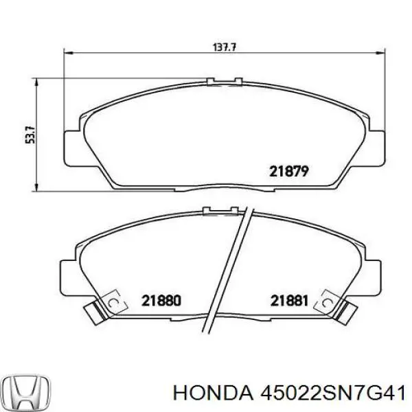 45022SN7G41 Honda pastillas de freno delanteras