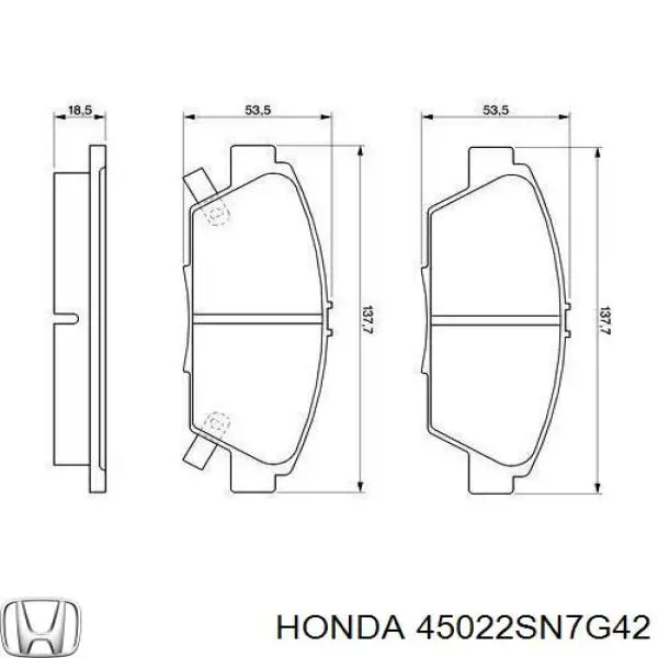 45022SN7G42 Honda pastillas de freno delanteras