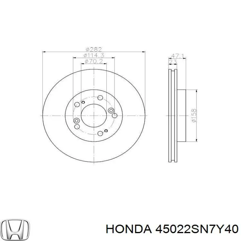 45022SN7Y40 Honda pastillas de freno delanteras