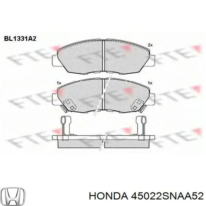 45022SNAA52 Honda pastillas de freno delanteras