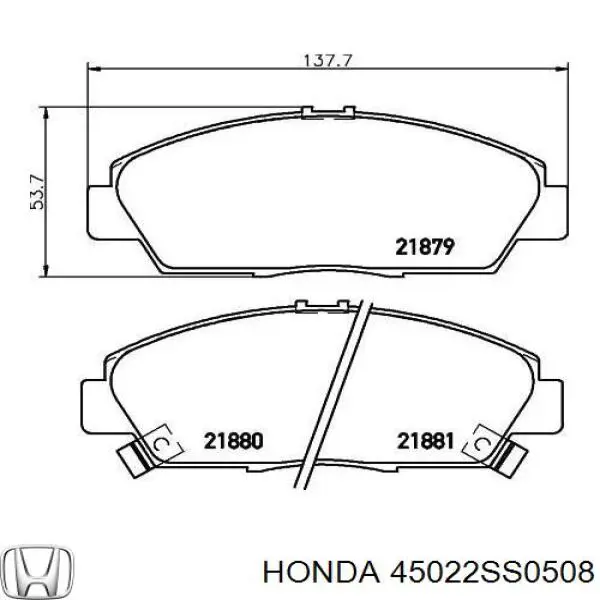 45022SS0508 Honda pastillas de freno delanteras