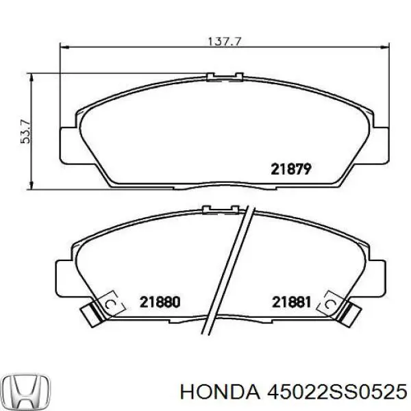 45022SS0525 Honda pastillas de freno delanteras