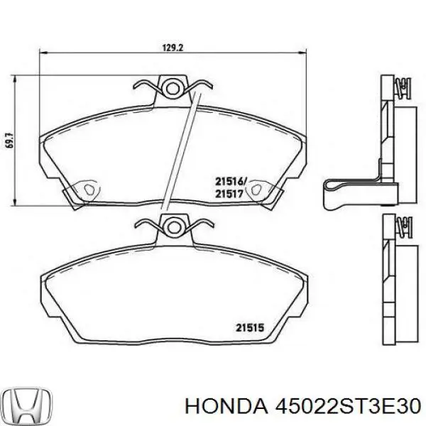 45022ST3E30 Honda pastillas de freno delanteras