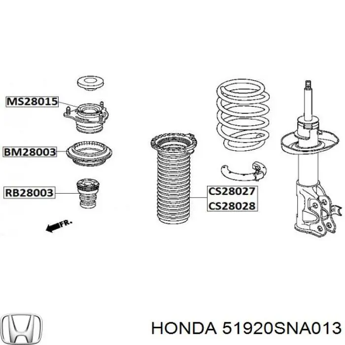 51920SNA013 Honda soporte amortiguador delantero