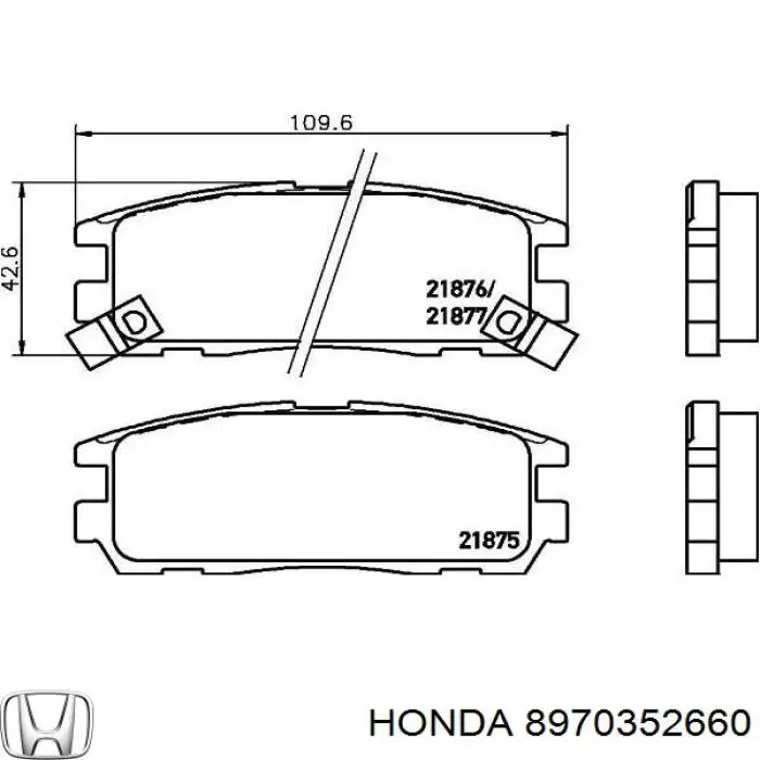 8970352660 Honda pastillas de freno traseras