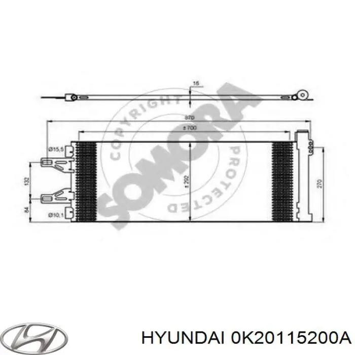 0K20115200A Hyundai/Kia radiador refrigeración del motor