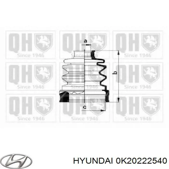 0K20222540 Hyundai/Kia fuelle, árbol de transmisión delantero interior