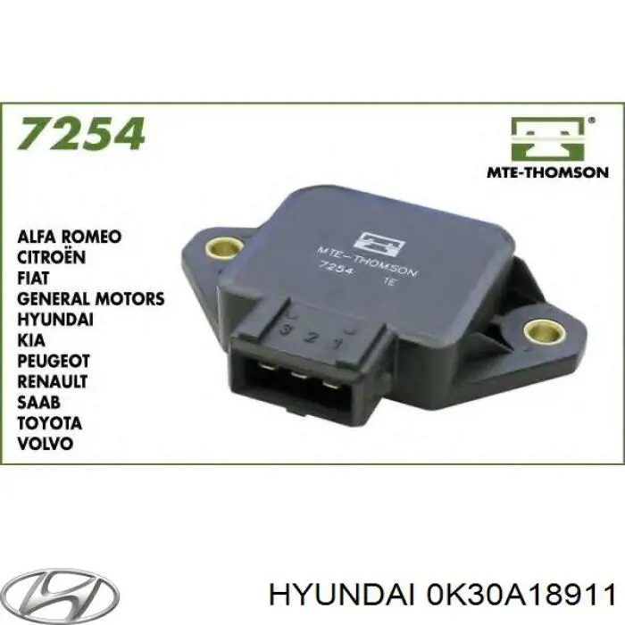 0K30A18911 Hyundai/Kia sensor, posición mariposa