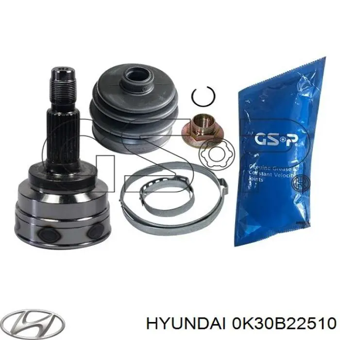 0K30B22510 Hyundai/Kia árbol de transmisión delantero derecho