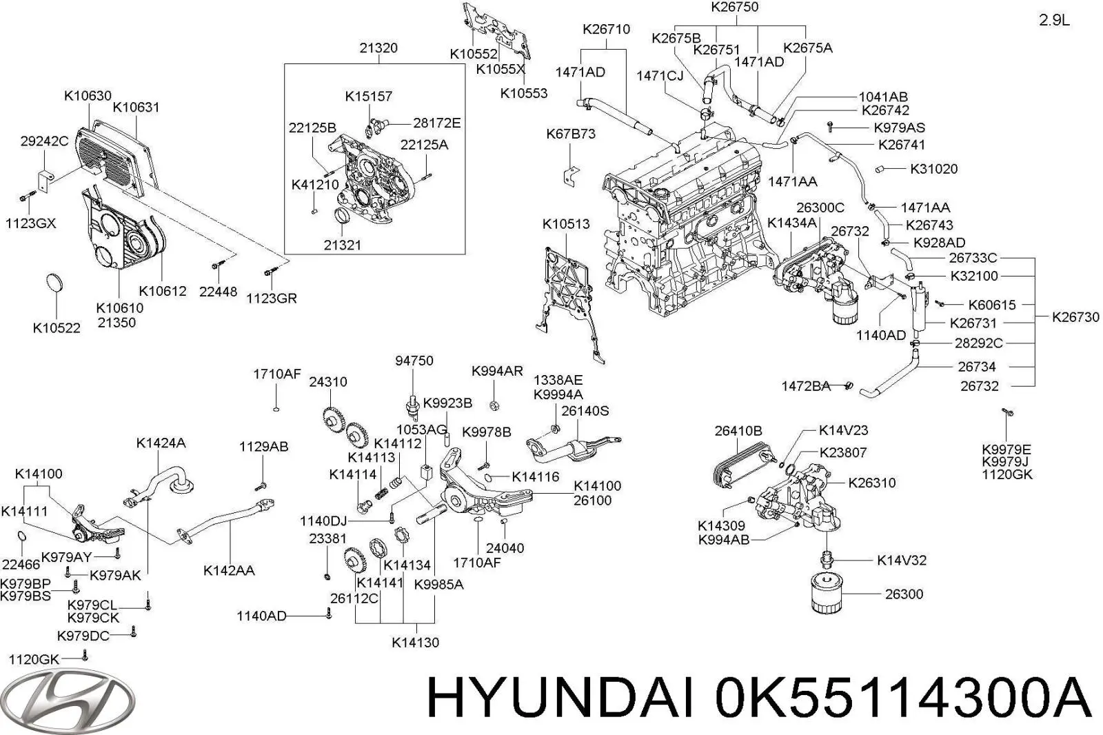 263004X300 Hyundai/Kia filtro de aceite