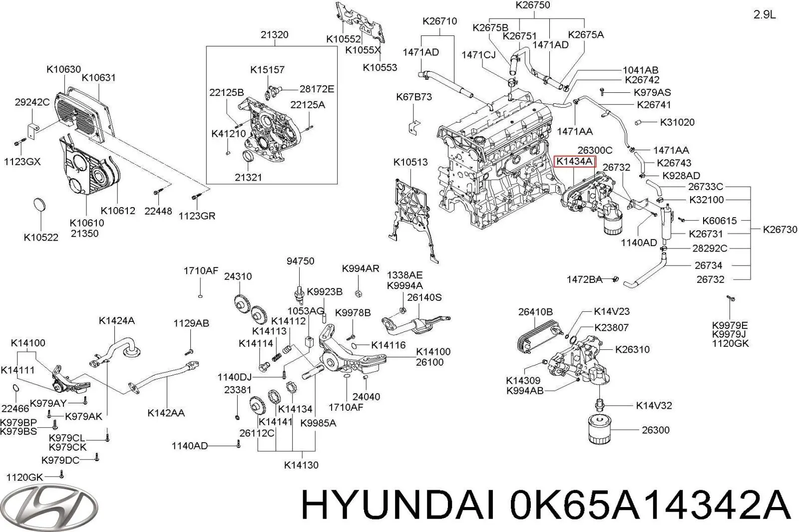  Junta, adaptador de filtro de aceite para Hyundai Terracan HP