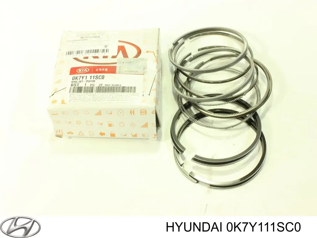 0K7Y111SC0 Hyundai/Kia juego de aros de pistón, motor, std