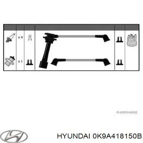 0K9A418150B Hyundai/Kia juego de cables de encendido