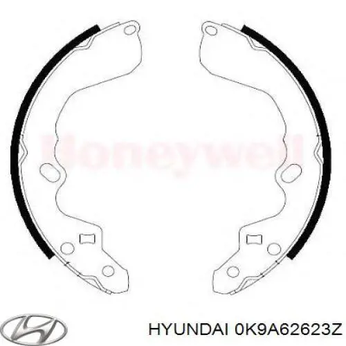 0K9A62623Z Hyundai/Kia zapatas de frenos de tambor traseras