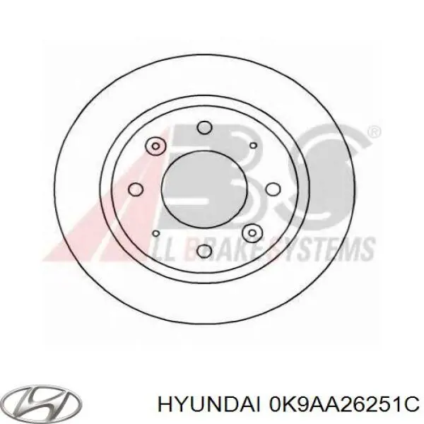 0K9AA26251C Hyundai/Kia disco de freno trasero