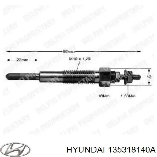 135318140A Hyundai/Kia bujía de incandescencia