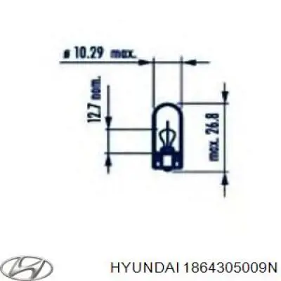 1864305009N Hyundai/Kia lámpara, luz interior/cabina