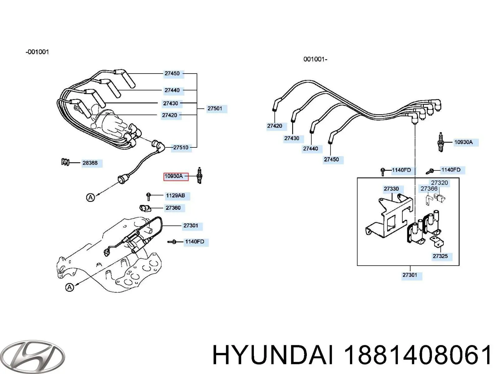 1881408061 Hyundai/Kia bujía de encendido