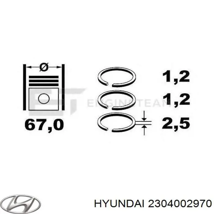  Juego de aros de pistón, motor, STD para KIA Picanto BA