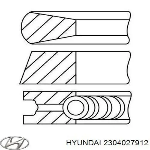  Juego de aros de pistón de motor, cota de reparación +0,50 mm para Hyundai Matrix FC