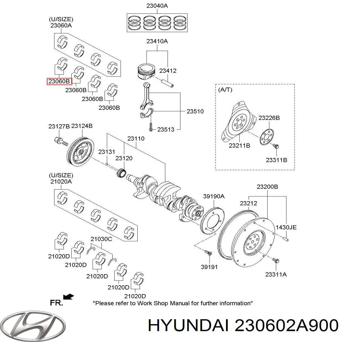  Juego de cojinetes de biela, estándar (STD) para Hyundai I30 PD