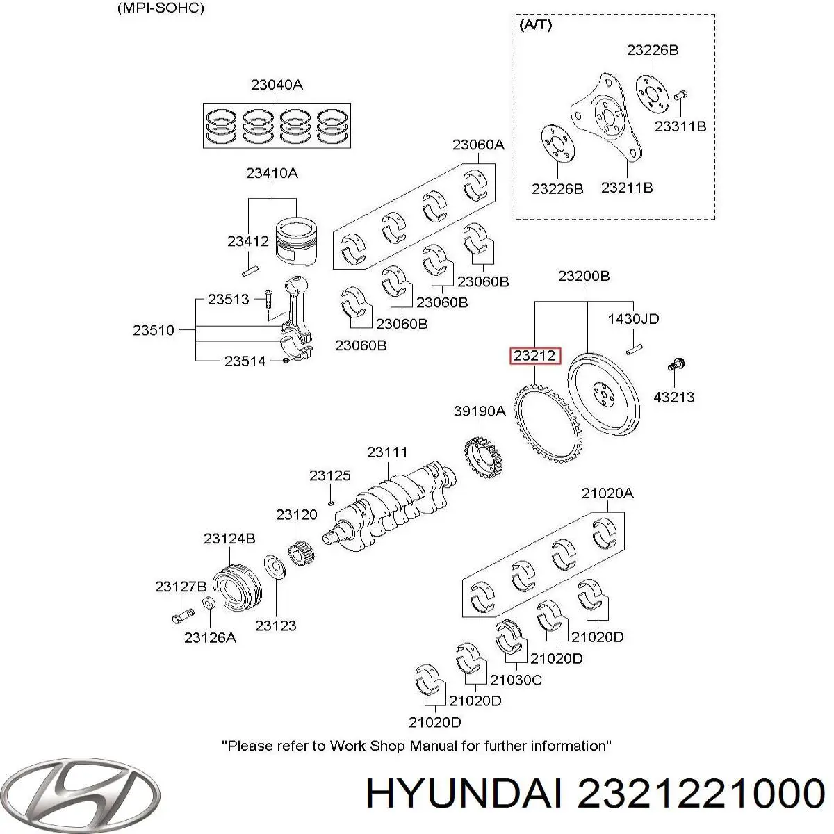  Corona dentada, Volante motor para KIA Cerato 