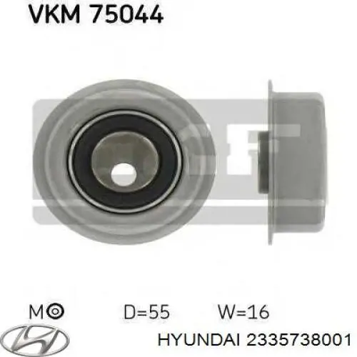 2335738001 Hyundai/Kia tensor de la polea de la correa dentada, eje de balanceo