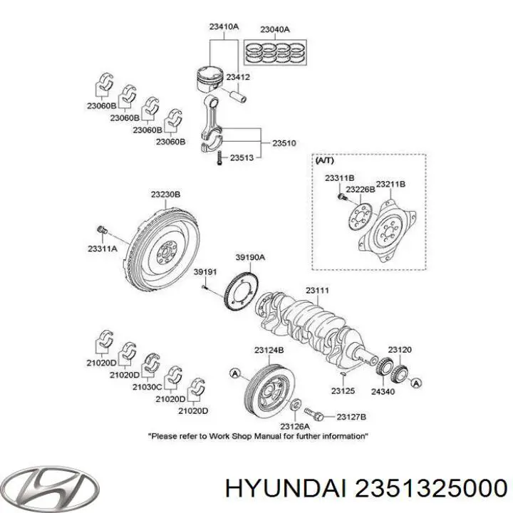 2351325000 Hyundai/Kia tornillo de biela