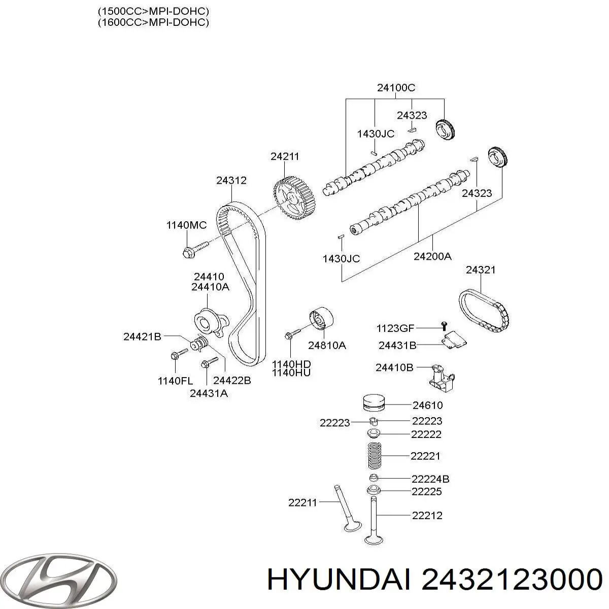 24321-23000 Hyundai/Kia cadena de distribución