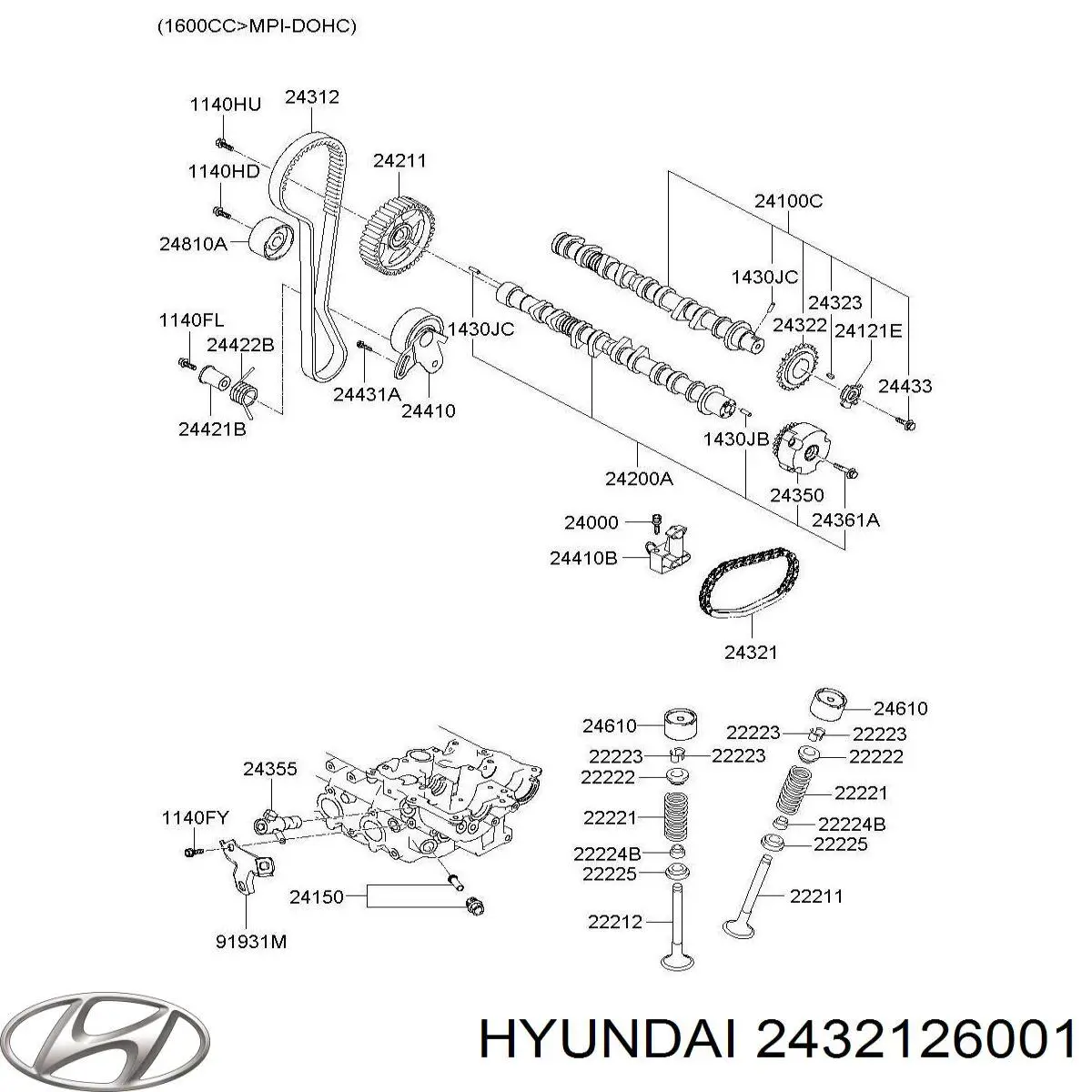  Cadena de distribución para KIA Rio 2 