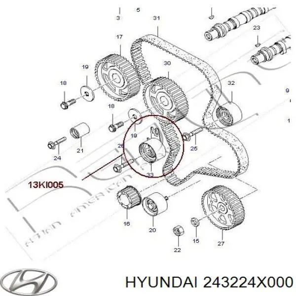 243224X000 Hyundai/Kia rodillo, cadena de distribución