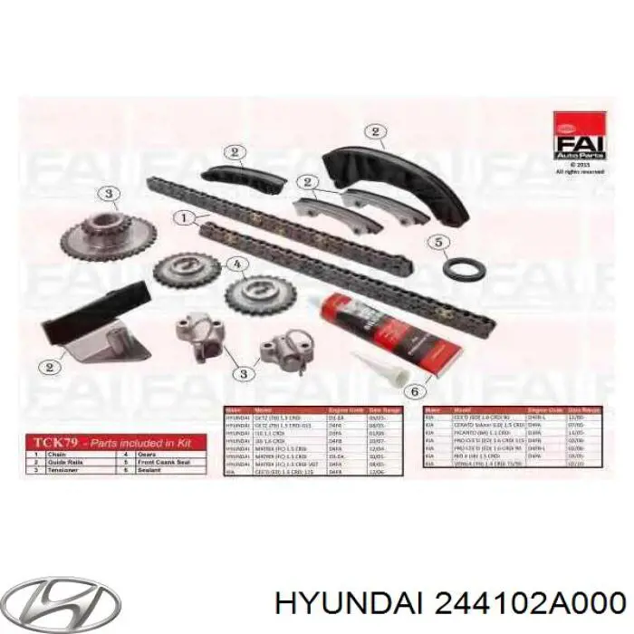  Tensor, cadena de distribución para Hyundai Getz 