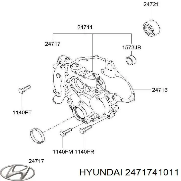  Anillo retén, cigüeñal frontal para Hyundai County 